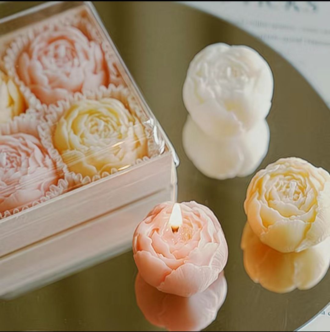 Rózsás aromaterápiás gyertya ajándékdobozban